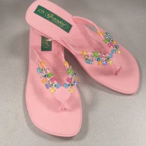 Grandco Pink Sandals with beads size 6